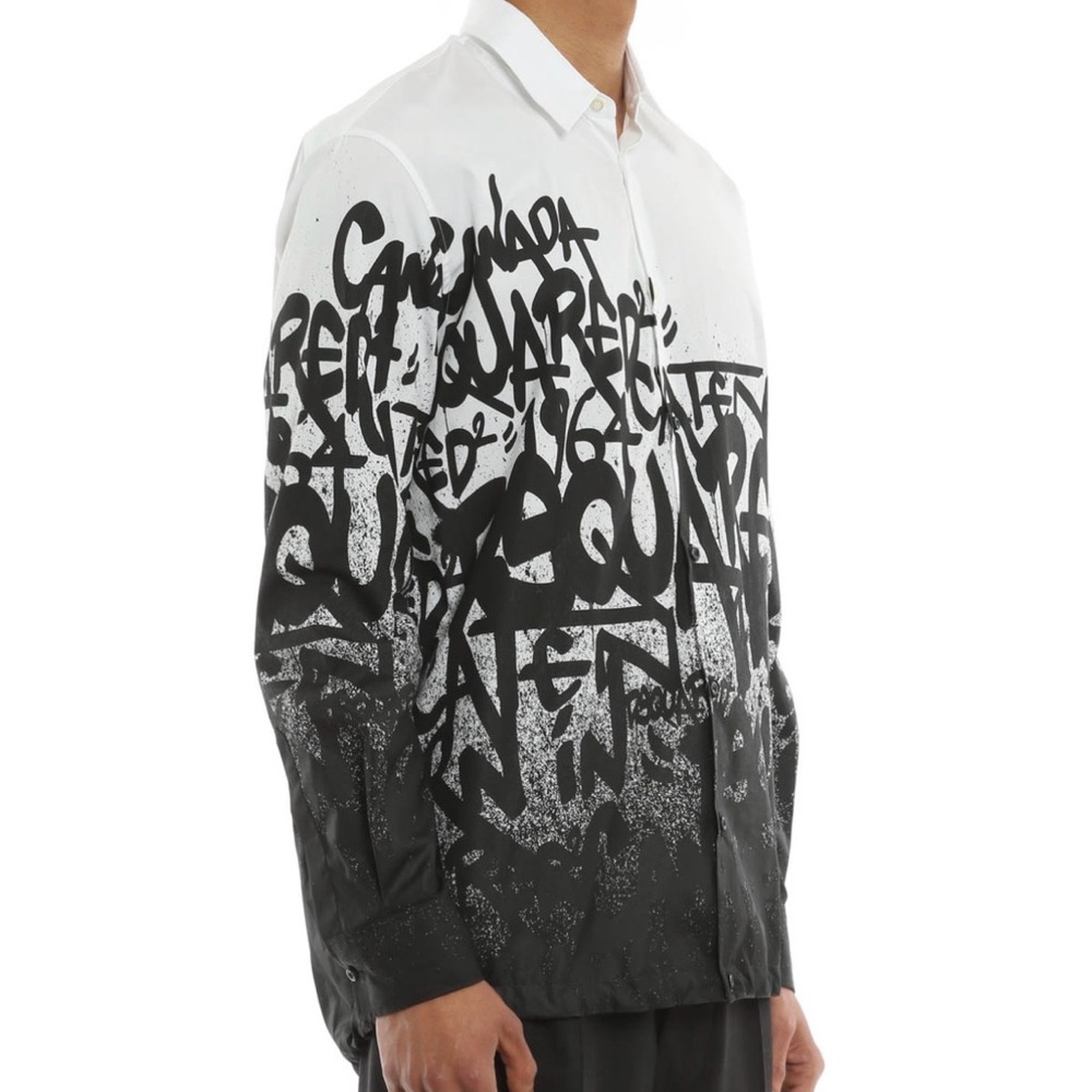 DSQUARED2 Graffitti Print Shirt Jacket Size 56